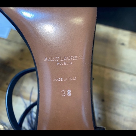 NEW SAINT LAURENT LEATHER SANDALS - Picture 7 of 11